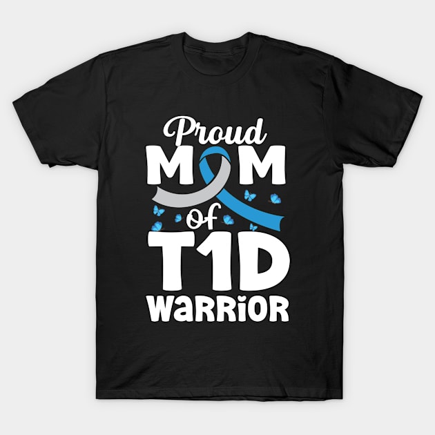 Proud T1D mom her fight is my fight Type1 Diabetes Awareness T-Shirt by UNXart